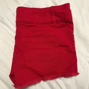 Red stretchy shorts